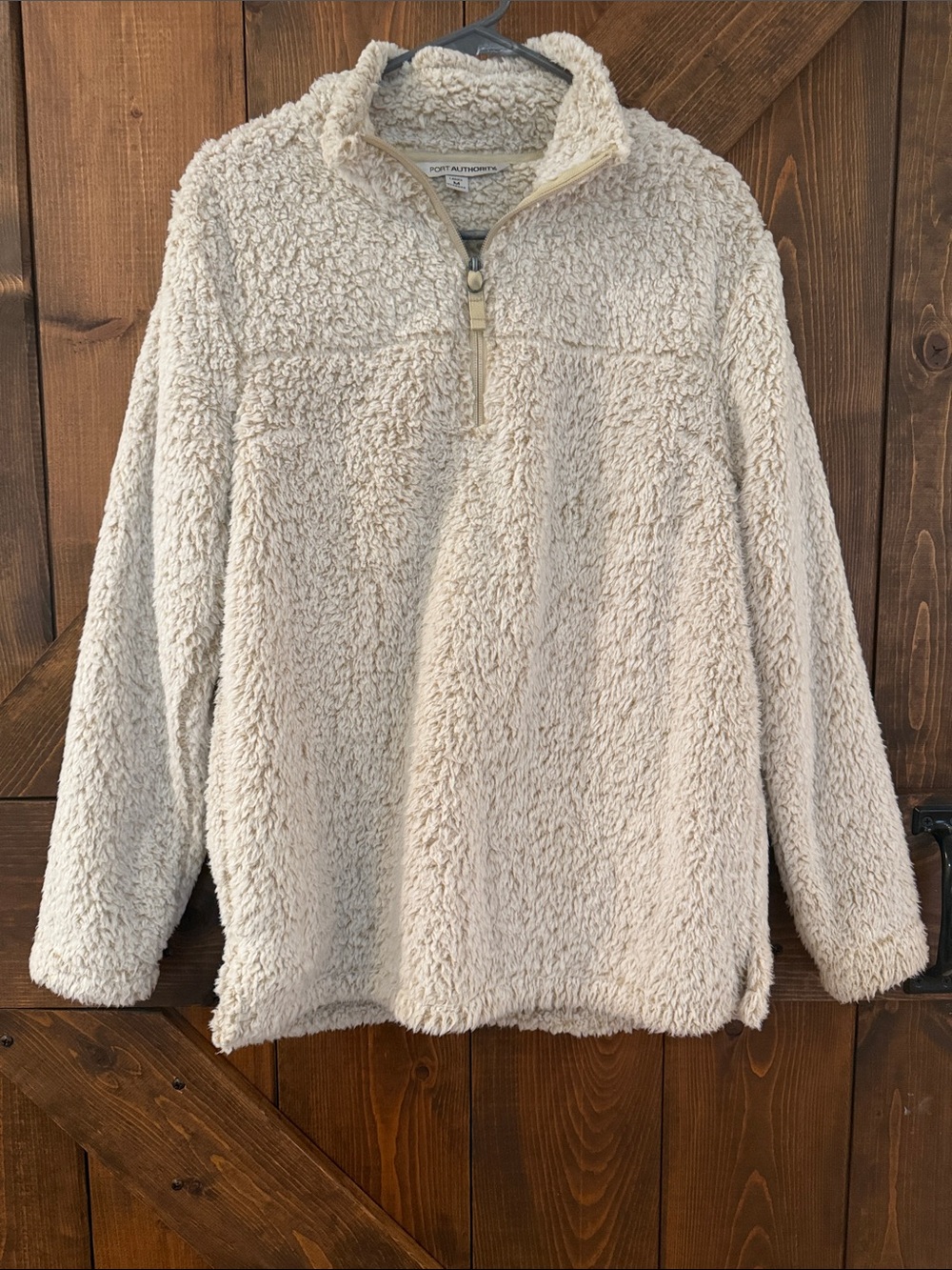 Port Authority Cream Sherpa Half-Zip Pullover